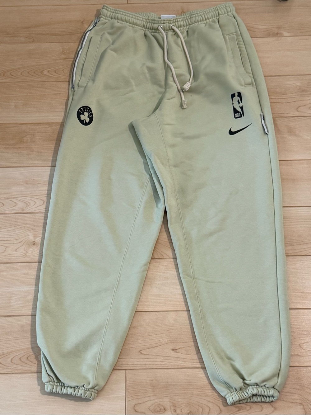 Nike NBA mens Light Green Sweatpants with Celtics Patch